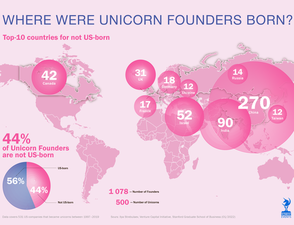 Where were unicorn founders born infographics 2022